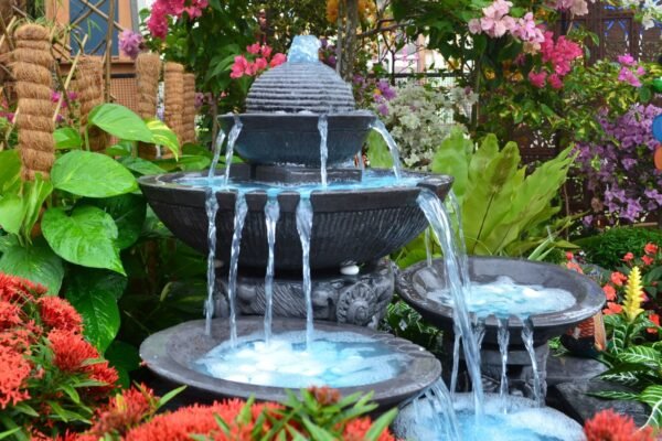 Decorating Around a Garden Fountain